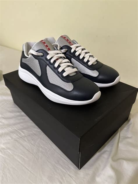 navy suede prada sneakers|prada americas cup sale.